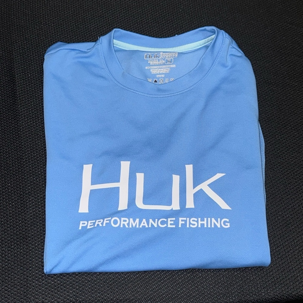 mens huk fishing sz small ls shirt